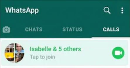 WhatsApp active group video calls